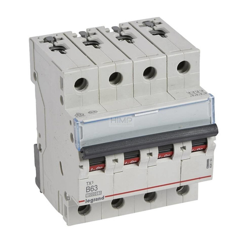 WYŁĄCZNIK NADPRĄDOWY S 314 4P B 63A 10000A SERII TX³ Legrand 404160