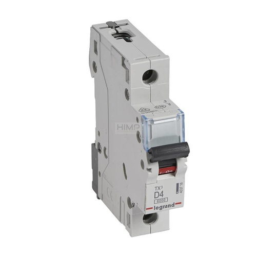 WYŁĄCZNIK NADPRĄDOWY S 301 1P D 4A 6000A SERII TX³ Legrand 403716