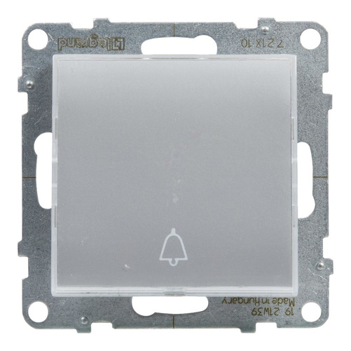 SUNO - Przycisk pojedynczy z podświetleniem - 6 A - 250 V~ - zaciski automatyczne, Aluminium -  Legrand 721310