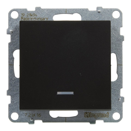 SUNO - Łącznik schodowy z podświetleniem - 10 AX - 250 V~ - zaciski automatyczne, Czarny - Legrand 721416