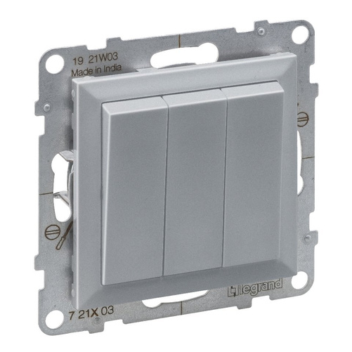 SUNO - Łącznik potrójny - 20 AX - 250 V~ - zaciski śrubowe, Aluminium - Legrand 721303