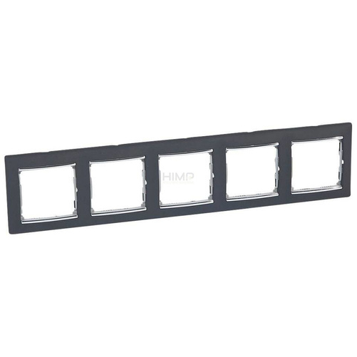 VALENA Ramka pięciokrotna pozioma CZARNY/SREBRO Legrand 770395