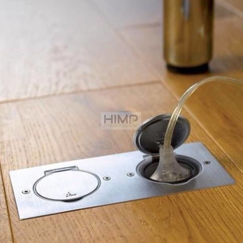 Pokrywa gniazda podłogowego podwójna prostokątna INOX Legrand 089702