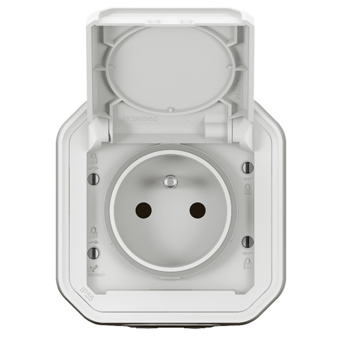 Nowe Plexo - Gniazdo 2P+Z zaciski automatyczne, komplet natynkowy 16A-250V~- białe - Legrand 069781L