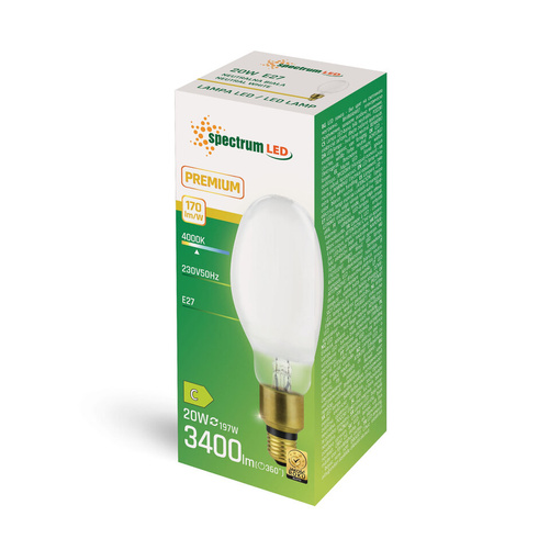 Żarówka LED Parisienne PREMIUM  COG 20W E-27 Barwa Neutralna MILKY SpectrumLED WOJ+80732
