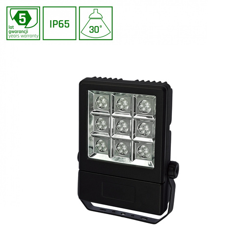 Naświetlacz LYSSE 12LED CREE 230V Czarny 25W 30st IP65 Barwa Neutralna SpectrumLED SLI002008NW