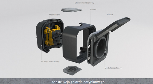 Nowe Plexo - Gniazdo 2P+Z zaciski automatyczne, komplet natynkowy 16A-250V~- antracyt - Legrand 069791L