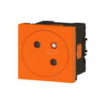 MOSAIC - Gniazdo 2P + Z pojedyncze Link płaskie kątowe 45 stopni 16 A - 250 V~ - zaciski automatyczne - Pomarańczowy Legrand 077189L