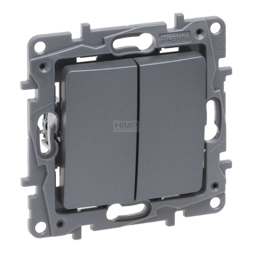 Niloe Selection  - Łącznik schodowy podwójny 10 AX - Stalowy Legrand 762302