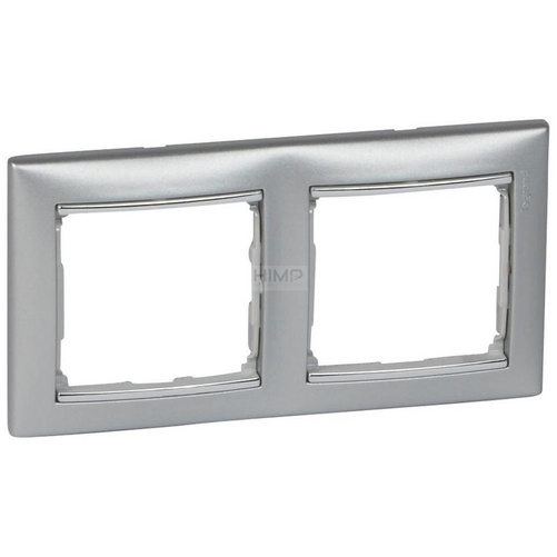 VALENA Ramka podwójna pozioma ALUMINIUM/SREBRO Legrand 770352