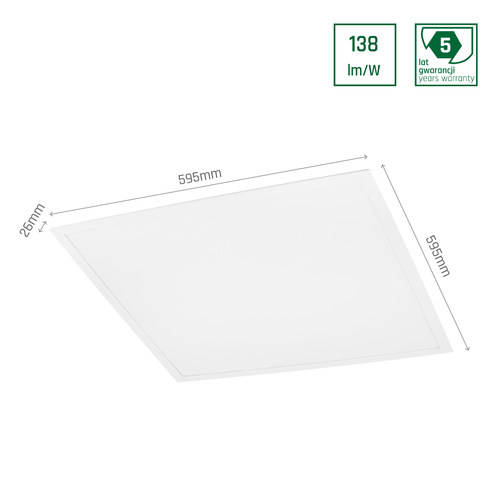 ALGINE PANEL BACKLIGHT DRIVER PHILIPS 40W CW 230V 120st IP20 600x600x26 BIAŁY 5 lat gw. podtynk