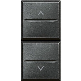 AXOLUTE - Przycisk podwójny z blokadą 1 moduł  AXIAL ANTRACYT Bticino HS4037