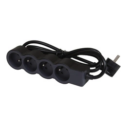 Przedłużacz 4X2P+Z, z przewodem 1.5M - czarny/grafitowy Legrand 049477