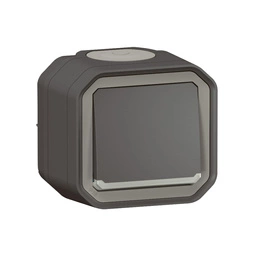 Nowe Plexo - Łącznik schodowy z podświetleniem, komplet natynkowy 10AX-250V~ - antracyt - Legrand 069736L