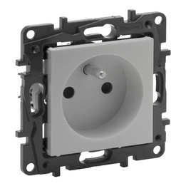 Niloe Step - Gniazdo 2P+Z 16 A - 230 V~ - z przesłoną, zaciski automatyczne - Aluminium  Legrand 863333