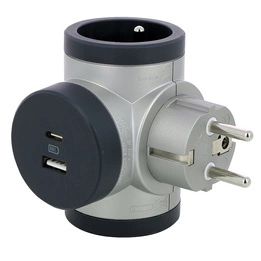 Rozgałęźnik obrotowy 2x2P+Z z USB A+C Legrand 049439