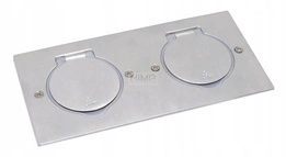Pokrywa gniazda podłogowego podwójna prostokątna INOX Legrand 089702