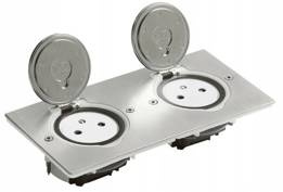 Gniazdo podłogowe podwójne IP44 kwadratowe INOX Legrand 089702