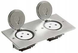 Gniazdo podłogowe podwójne IP44 kwadratowe INOX Legrand 089702