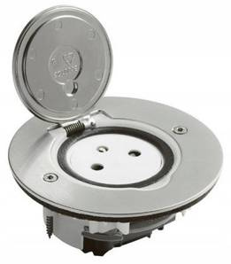 Gniazdo podłogowe IP44 okrągłe INOX Legrand 089701