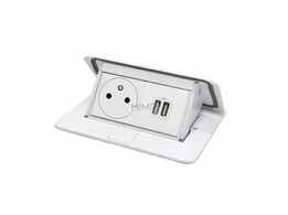 Minipuszka POP-UP do blatów BIAŁA wyposażona gniazdo USB-typ A Legrand 654001