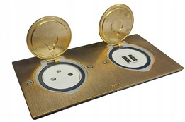 Gniazdo podłogowe podwójne IP44 z USB MOSIĄDZ Legrand 089712