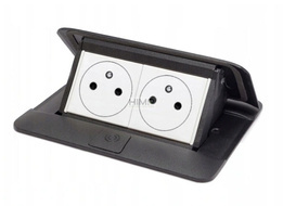 Minipuszka POP-UP do blatów 4 moduły CZARNA wyposażona w białe gniazda 2P+Z Legrand 654002