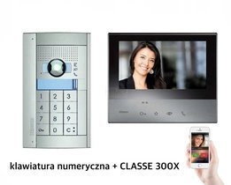 Zestaw wideodomofonowy czarny Classe 300X13 z WiFi klawiatura numeryczna + Panel SFERA New Bticino 365911B