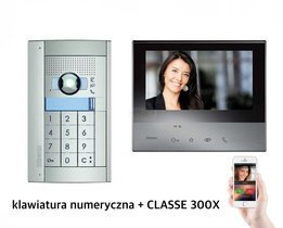 Zestaw wideodomofonowy czarny Classe 300X13 z WiFi klawiatura numeryczna + Panel SFERA New Bticino 365911B