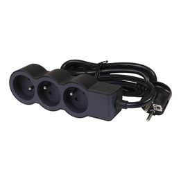 Przedłużacz 3x2P+Z, z przewodem 3.0M - czarny/grafitowy Legrand