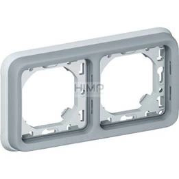 PLEXO55 Uchwyt podwójny do instalacji podtynkowej SZARY poziomy Legrand 069683