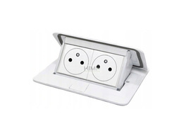 Minipuszka POP-UP do blatów 4 moduły BIAŁA wyposażona w gniazda 2P+Z Legrand 654001