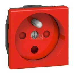 MOSAIC -  DATA Gniazdo 2P+Z 16 A - 250 V~ z blokadą - zaciski śrubowe - Czerwone Legrand 278114L
